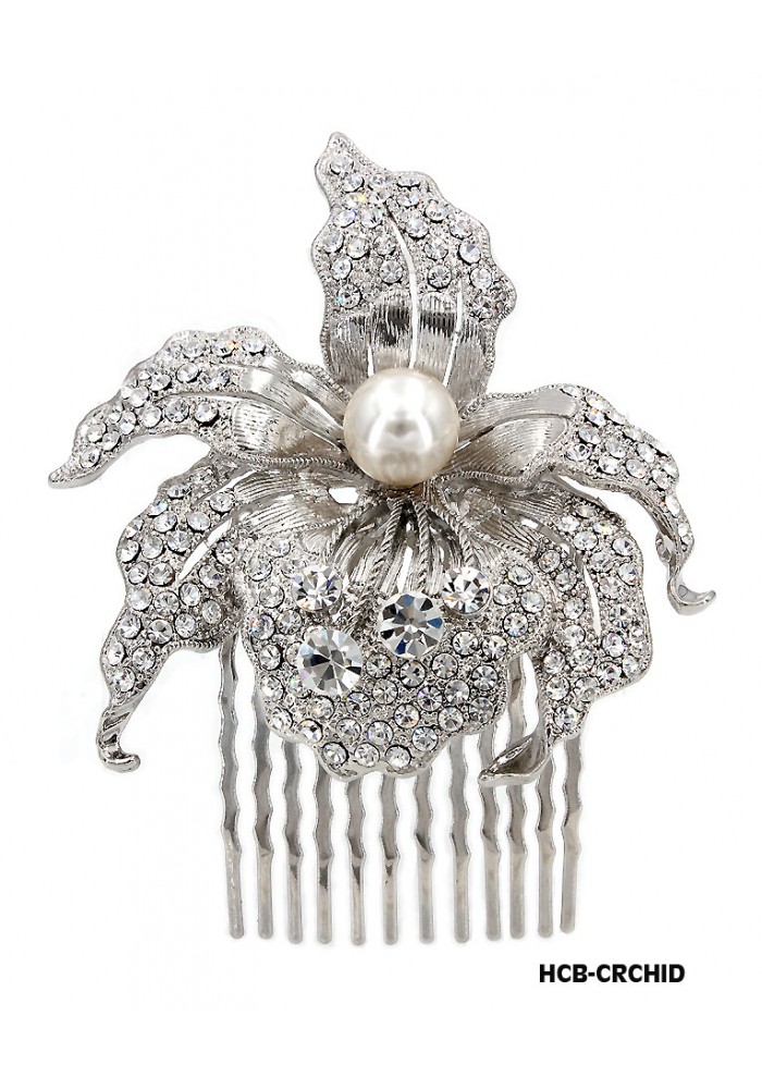 Hair Comb – Bridal Hair Combs & Clips w/ Austrian Crystal Stones  Orchid - HCB-ORCHID